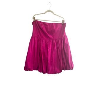 NWT EXPRESS Strapless Pleated Bubble Mini Dress XL Pink Party Sorority $78 #5660